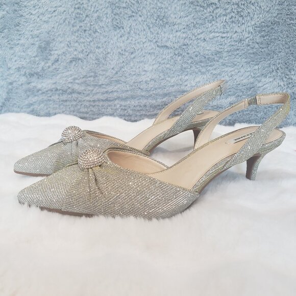 Alex Marie Shoes - Alex Marie Allyn Shimmer Rhinestone Slingback Dress Pumps Women's Size 8, 10, 11